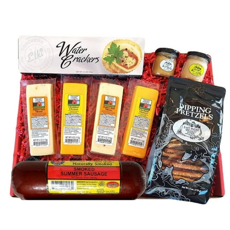 WISCONSIN'S BEST and WISCONSIN CHEESE COMPANY'S | Specialty Gift Basket - features Smoked Summer Sausages, 100% Wisconsin Cheeses, Crackers, Pretzels & Mustard |  Best Gift Set to (Best Gifts To Send To India)