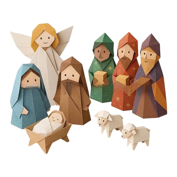 Kit de manualidades de papel para belén de bricolaje, regalo religioso, kit de manualidades de papel para fiestas