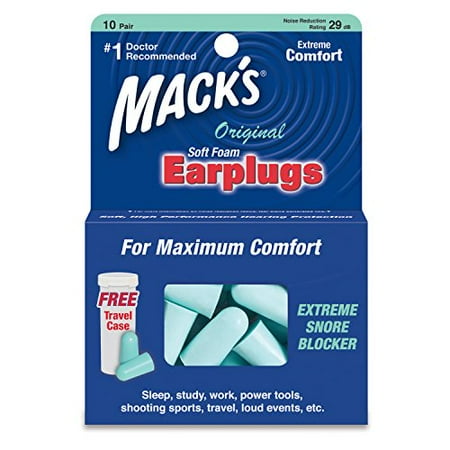 4 Pack - Mack's Safe Sound Original Soft Foam Earplugs- 10 Pairs Each