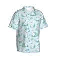 thumbnail image 2 of Uemuo Rabbit And Dragonfly Printed Regular Fit Short Sleeve Casual Hawaiian Shirt for Men,Aloha shirt,Tropical shirt,Floral print shirt,Vacation Beach shirt-Large, 2 of 9