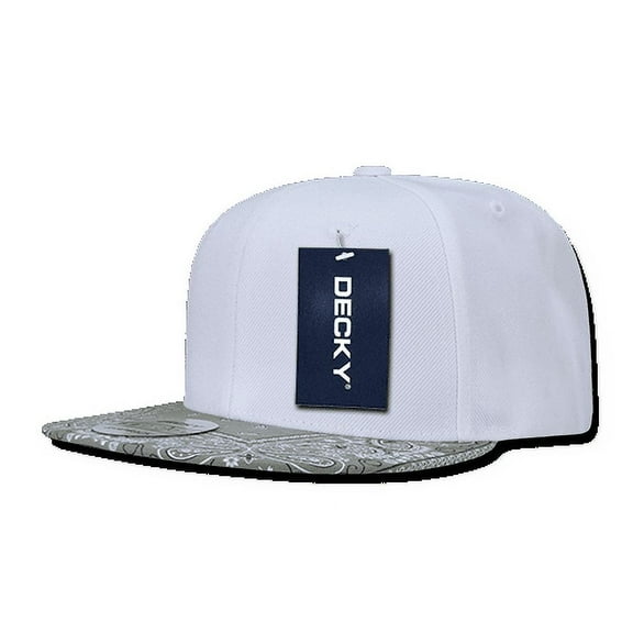 DECKY Bandana Snapback Two Tone Flat Bill Hats Hat Caps Cap For Men Women White/Grey