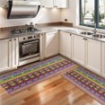 thumbnail image 3 of Kitchen Rugs Sets Of 2,Purple Boho Tribal Birds and Meanders Pattern Anti Fatigue Kitchen Mat Rugs Non Slip Washable,Decorative Kitchen Floor Mats for Kitchen,Sink,Laundry,17"X47", 3 of 5