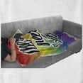 thumbnail image 6 of All You Need Is Love Soft Flannel Fleece Blanket, Gay Pride Slogan with Hand-written Lettering on Rainbow Spectrum Flag, Cozy Plush for Indoor and Outdoor Use, 50" x 60", Multicolor, by Ambesonne, 6 of 6