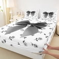 thumbnail image 4 of Erosebridal Girls Bowknot Queen Sheet Sets For Girls Gifts,Gray Floral Blossom Bed Set For Kids 4 Pieces, 4 of 6