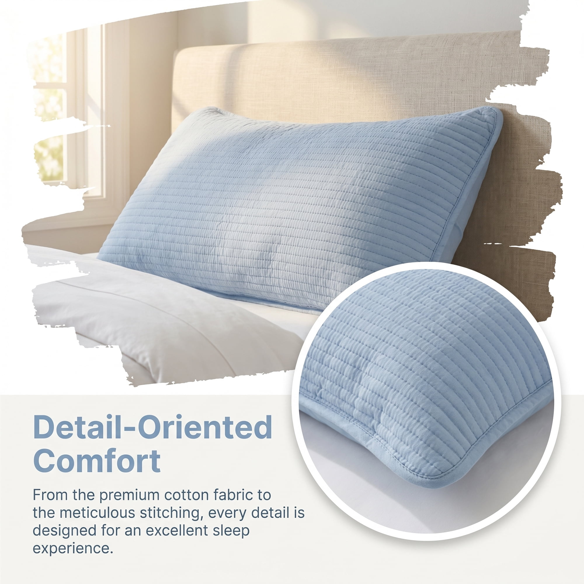 Unique Bargains Comfortable Envelope-style Pillow Protector, 2-pack Quilted Blue 19"x29"