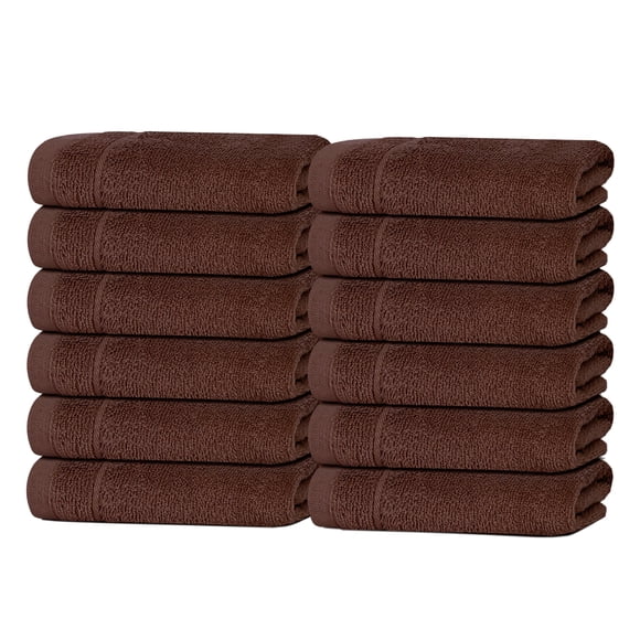 Tens Towels Set de 12 Paños de Lavado, 12 × 12 pulgadas, Marrón