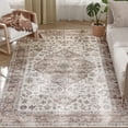 thumbnail image 2 of HOMCOM 4x6 Area Rug, Vintage Machine Washable Rug, Non-Slip Distressed Floor Carpet for Living Room, Bedroom, Dining Room, Home Office, Tan, 2 of 9