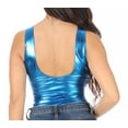 thumbnail image 2 of Sakkas Woemn's Gymnastics Dance Party Metallic Bodysuit Leotard Top Made in USA - Turquoise - Large, 2 of 5