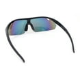 thumbnail image 4 of Mens Half Rim Color Mirror Wrap Around Oversized Shield Sport Sunglasses Black - Rainbow Mirror, 4 of 4