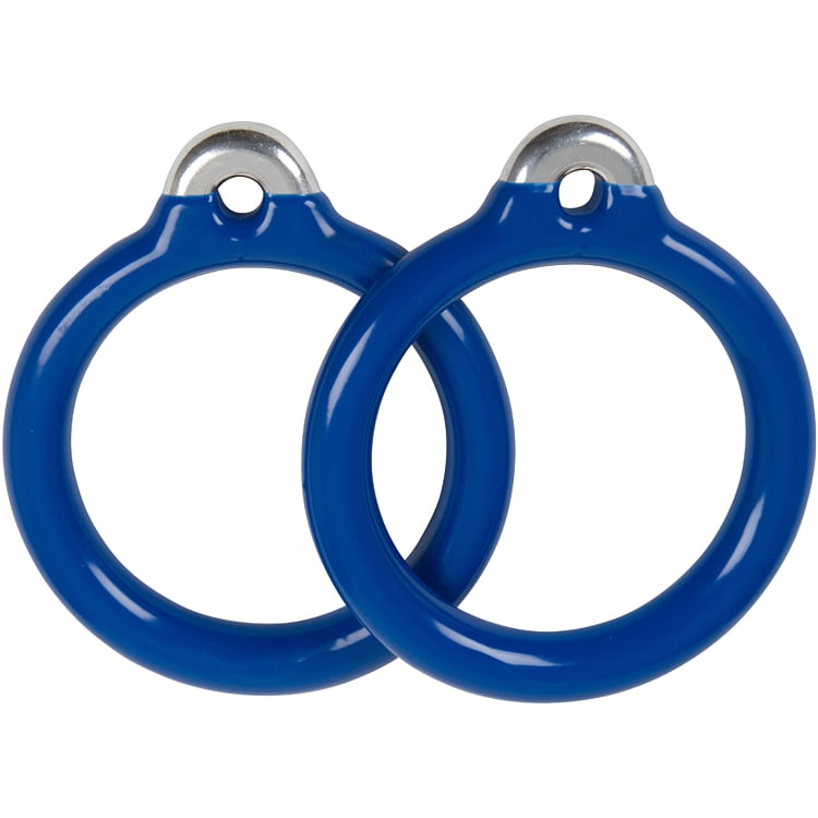 accessories wood play 0031 SWING SET STUFF TRAPEZE RINGS BLUE WITH CHAIN PAIR 