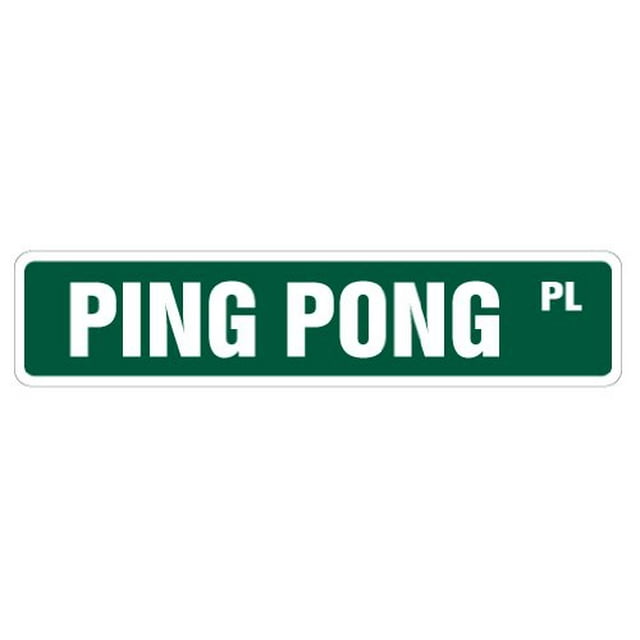 Ping Pong Street Sign Pelota Paddle Tenis De Mesa Torneo Interior/Exterior 18 "" De Ancho Cartel De Plástico