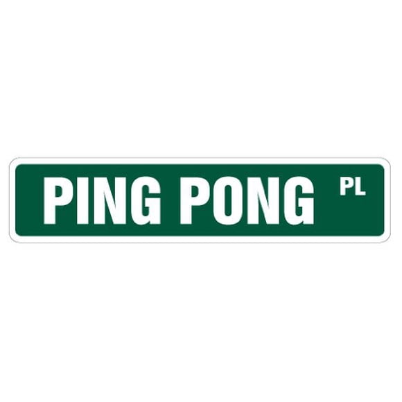 Ping Pong Street Sign Pelota Paddle Tenis De Mesa Torneo Interior/Exterior 18 "" De Ancho Cartel De Plástico