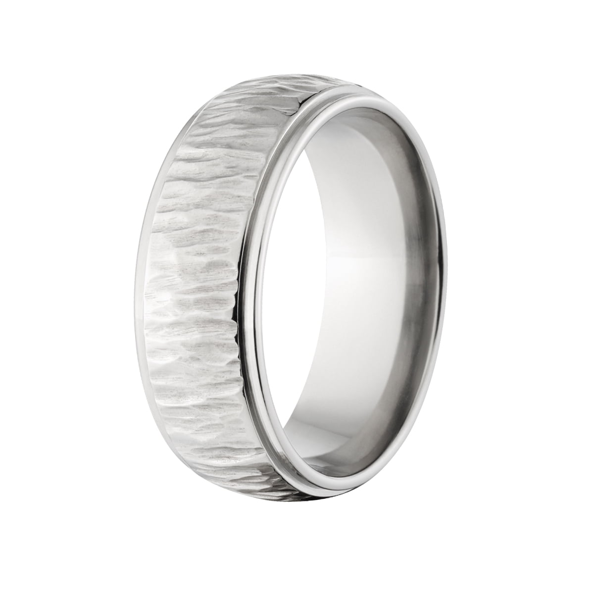 Custom Finish 8mm Half Round Stainless Steel Ring