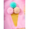 thumbnail image 4 of Toddler Girls Summer Tutu Dress Tulle Dresses Rainbow Sundress with Ruffled Sleeveless & Belt Party Princess Outfit for 6-7 Years Kids, Ice Cream, 4 of 11