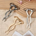 thumbnail image 6 of Tutuviw 2Pcs French Twist Hair Pins for Women,Vintage U Shaped Metal Hair Forks,Large Silver Black Chignon Pin for Thick Long Hair,Twist Bow Hair Forks for Buns,Medium Hair Accessories, 6 of 8