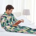 thumbnail image 6 of Hirioo Flamingo for Men's Pajama Sets 2 Piece Pjs Men's Long-Sleeved Pajama Set Button Down Sleepwear,S-XXL-XX-Large, 6 of 7