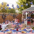 thumbnail image 3 of 4th of July Decorative Orbs Set of 3, Patriotic Independence Day Sphere Centerpieces, Red White Blue Tabletop Mantel Decor, Home Accents, 3 of 6