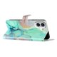 thumbnail image 4 of m9i For iPhone 16 Case Card Slots Wallet Pattern Print PU Leather x4k Phone Cover - Green Marble, 4 of 5