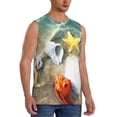 thumbnail image 2 of Xecao Seashell On The Beach Print Men's Tank Top: Sleek Sleeveless Tee for Casual Sports and Beach Occasions-Small, 2 of 7