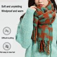 thumbnail image 5 of Bufanda de invierno, bufandas cálidas, accesorios para clima frío, bufandas con flecos, 5 of 5