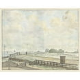 thumbnail image 2 of Jurriaan Andriessen 14x12 Black Ornate Wood Framed Double Matted Museum Art Print Titled: Dike Face Outside Amsterdam (1785), 2 of 5