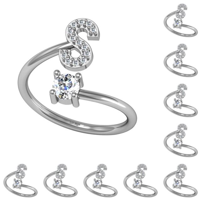 Guardurnaity Anillo abierto con letras mayúsculas de cobre, anillos chapados para interiores y exteriores, joyas ornamentales para viajes, regalos Type4 NO4