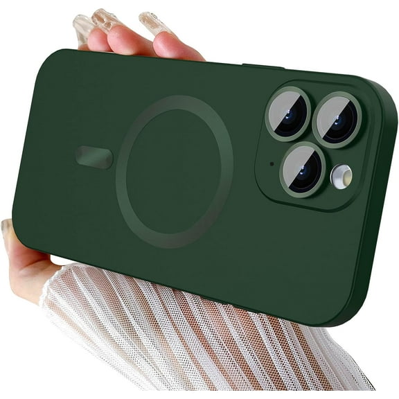 Magnetic Case for iPhone 11 Pro Max Phone Case for Women, [Adaptation with Magsafe] Matte Luxury Soft Metallic Luster Design for iPhone 11 Pro Max 6.5'' with Camera Protector-Green