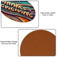 thumbnail image 5 of Thanksgiving Luxury Microfiber Leather Round Coasters Set of 6 - 11x11 cm/4.3x4.3 in Drink Coasters for Home, Office, and Bar Use, 5 of 6