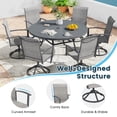 thumbnail image 7 of DIFY Patio Swivel Dining Chairs Set for 2, High Back Outdoor Textilene Fabric Chairs, Grey, 7 of 7
