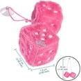 thumbnail image 2 of 1 Pair Furry Dice Car Hanging,Happon Pink Retro Hanging Dice for Car Mirror Hanging, Couple Fuzzy Plush Dice with Dots for Car Interior Ornament Decoration, 2 of 7