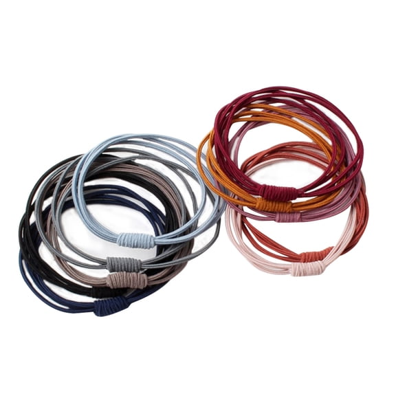 Raindrops 10Pcs Stretch Hair Rings Ponytail Holders Assorted Colors Elastic Hair Ties for Daily Wear