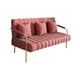 thumbnail image 4 of Sofá moderno de 3 plazas, sofá suave y profundo, sofá tapizado con patas de Metal dorado para salón, hogar, apartamento, muebles, 4 of 8