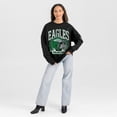 thumbnail image 3 of Women's Gameday Couture Black Philadelphia Eagles Oversized Victory Lane Black Label Premium Fleece Sweatshirt, 3 of 6