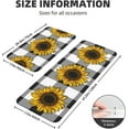 thumbnail image 3 of Sunflower Buffalo Plaid Kitchen Mats for Floor, Black White Lattice Kitchen Rug Runner Non-Slip Kitchen Mats and Rugs 2PCS Absorbent Standing Mats for Office Desk Sink, 3 of 6
