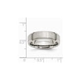 thumbnail image 2 of Gem & Harmony Mens Chisel 6mm Titanium Wedding Band Ring with Beveled Edge for Men, 2 of 7