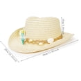 thumbnail image 4 of Cowboy Hat for Kids, Western Cowgirl Hat with Sea Shell Decors, Classic Straw Cattleman Cowboy Hat for Outdoor Activity, 4 of 8