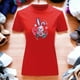thumbnail image 3 of Playera Blusa Con Estampado De Conejo Kawai Con Caras Fantasmas Ropa Para Mujer Color Rojo Talla Mediana Marca Emil SaEs, 3 of 4
