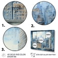 thumbnail image 3 of Designart "Urbanscape View of Vintage NYC from Window I" Cityscapes Framed Wall Art Decor - Industrial Blue New York City Hallway Framed Wall Art Decor, 3 of 6