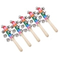 thumbnail image 4 of 5 uds. De campanas de madera con mango, instrumento de percusión colorido, sonajero para bebé, juguetes con 10 Uds. De campanas pequeñas, 4 of 14