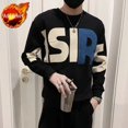 thumbnail image 3 of Sudadera de cuello redondo para hombre, sudadera con capucha blanca gráfica sin capucha negra para hombre, jersey de cuello redondo de algodón, top barato de alta calidad Emo, 3 of 5