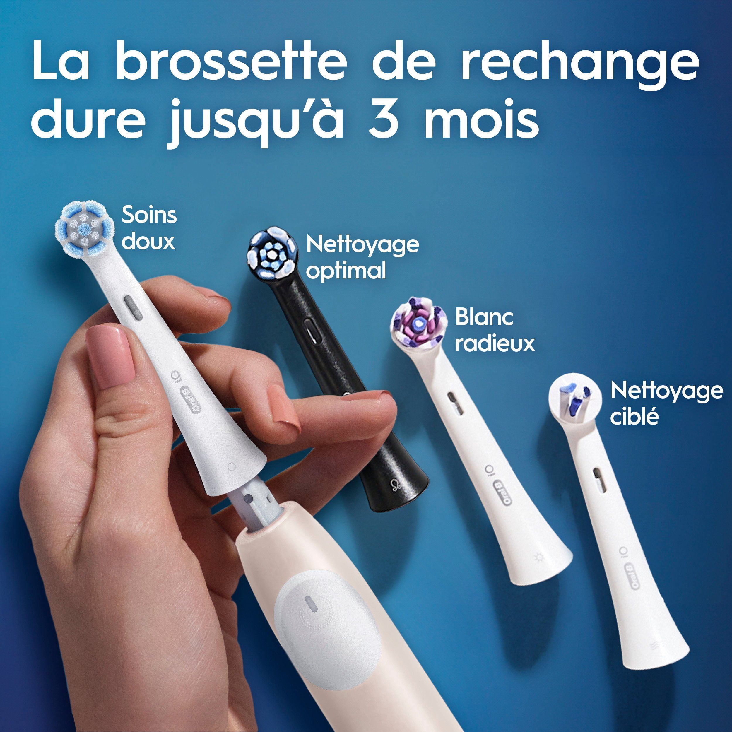 Brosse à dents électrique rechargeable Oral-B iO Série 2, pêche avec 1 brossette soins doux – Capteur automatique de pression pour protéger les gencives – 3 modes – Minuterie de 2 minutes