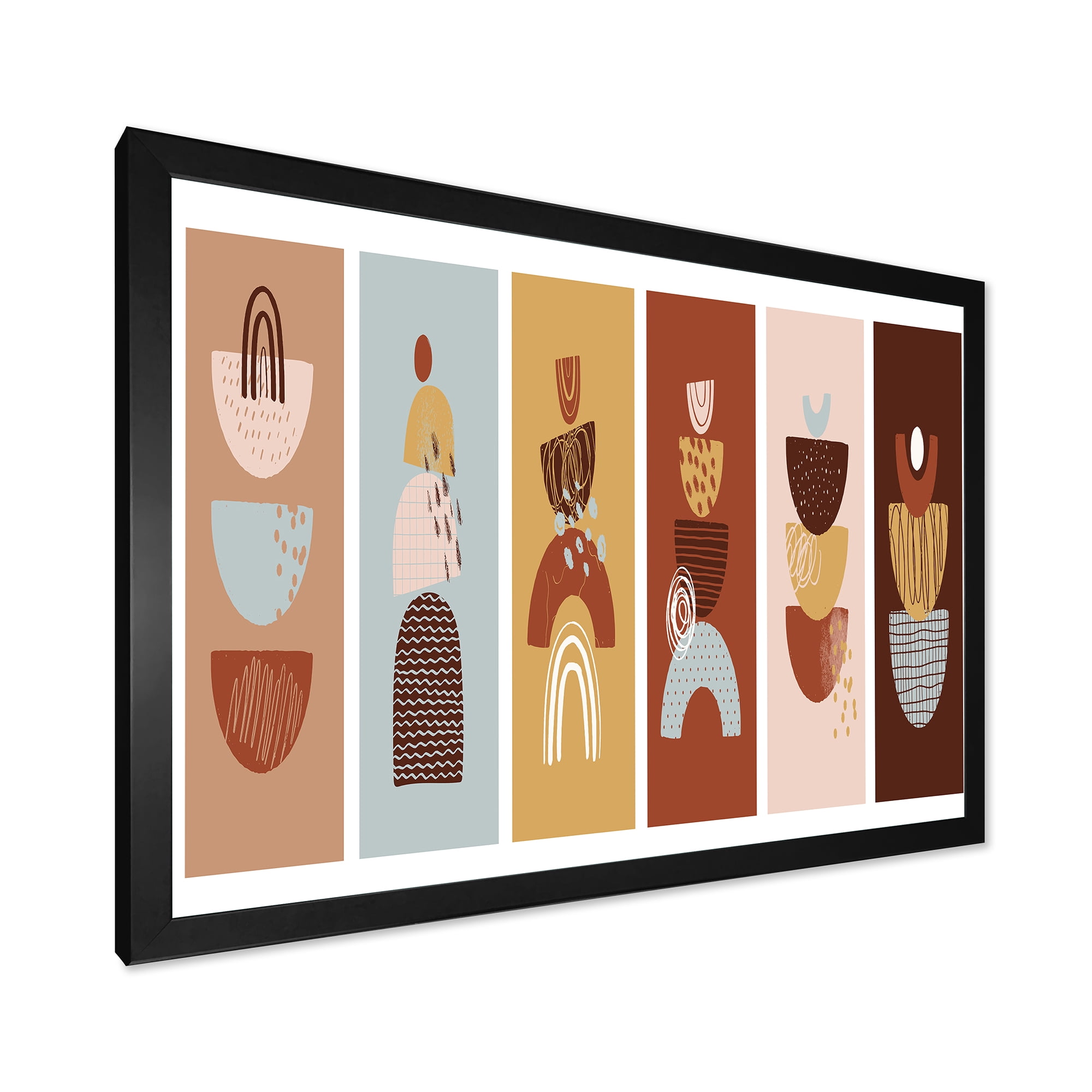 Designart 'Compostion Minimalistic of Organic Shapes II' Modern Framed Art Print