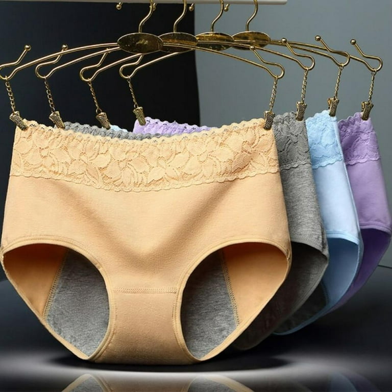 Pretty Comy Menstrual Period Underwear Women Cozy Lace Panties Ladies  Seamless Physiological Leakproof Underwear Light Blue XL