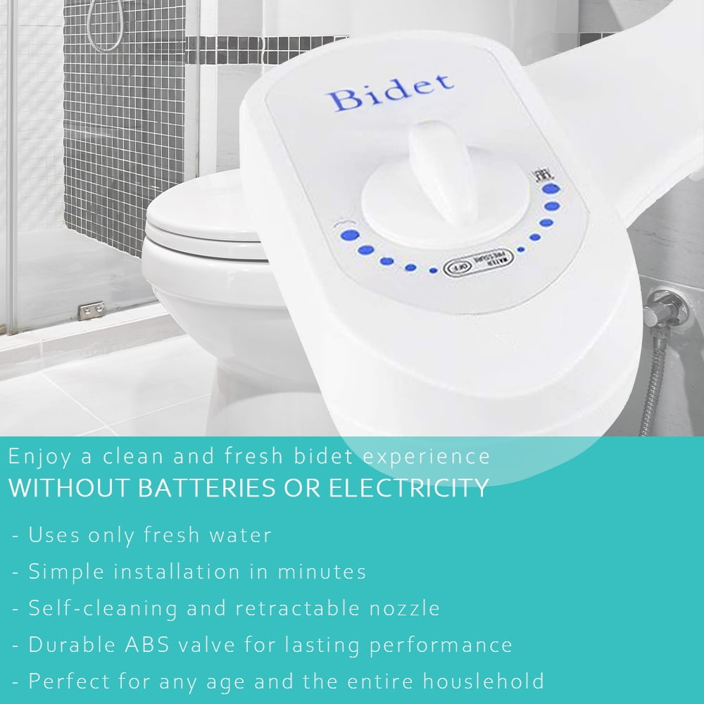 Deco Essentials Non-Electric Single Nozzle Toilet Seat Bidet for Standard 15/16" - 2-Pack Bundle