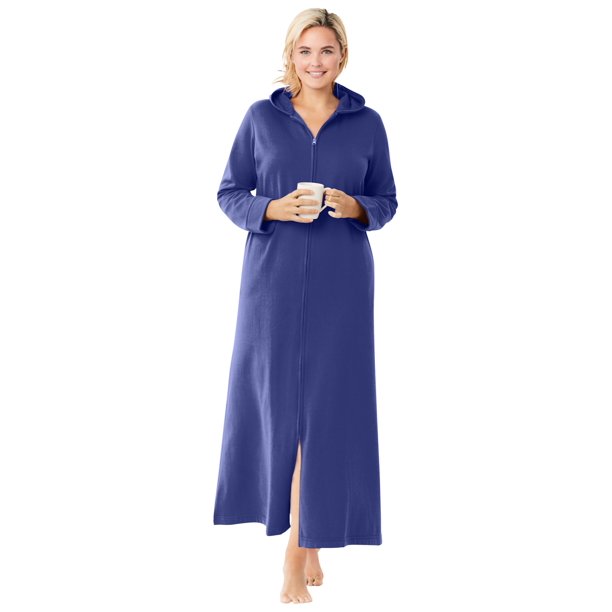 opfindelse Lilla ekko Dreams & Co. Women's Plus Size Hooded Fleece Robe Robe - Walmart.com