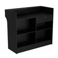 thumbnail image 6 of 48" W * 22" D * 40" H - Checkout Counter With Slatwall Display Front,   Slat Wall Cash Register Stand, Free-Standing Retail Counter Display (Black), 6 of 9