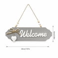 thumbnail image 3 of Light Gray Wooden Welcome Wall Plaque, Outdoor Welcome Sign, Wooden Wall Decor, Farmhouse Decor, 8X2.5 Inch Hanging Ornament with Twine Bow and White Heart Detail for Soft Warm, 3 of 7