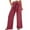 Red, variant on Women's Flowy Linen Wide Leg Pants Tie Knot High Waisted with Pockets