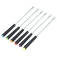 thumbnail image 4 of Stainless Steel Fondue Forks, Set Of 6 Cheese Forks With Heat  Color Handle For Chocolate Fountain Roast , 9.1", 4 of 8