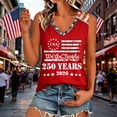 thumbnail image 2 of USA Tank Top Women Casual Independence Day Print Sleeveless Summer Top 250 Anniversary USA Tshirt Red XXXL, 2 of 5